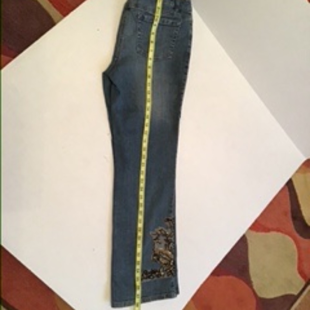 90s Vintage INC Denim Exclusive Decoration on the one side size 10P Jeans - Picture 6 of 7